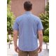 thumbnail image 3 of INSPIRE CHIC Camisas de Cuadros de Hombre Grande y Alto de Manga Corta con Botones para Verano 2XL Azul Blanco, 3 of 5