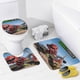 thumbnail image 4 of Dinotrux-theme 4-Piece Shower Curtain Set with Rugs, Waterproof Bathroom Decor Set Includes Bath Mat, U-Shaped Rug, Toilet Lid Cover and Curtain with Hooks, 4 of 6