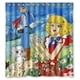 thumbnail image 1 of Cortina de ducha Lulu Flower Angel, juego de cortinas de baño con ganchos, tamaño 66 x 72 pulgadas, 1 of 3