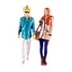 thumbnail image 3 of 2 Piezas Escala 1:64 Figuras De Pareja Resina Realista Pelo Largo Chica Mesa De Arena, 3 of 3