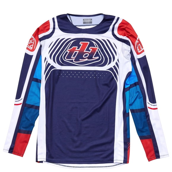 Maillot para moto Troy Lee Designs SE Pro Wavez, azul marino y rojo, XXL