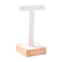 Ioensy - Soporte De Madera Para Exhibición De Pendientes, Joyería Colgante En Forma De T Para Sala De Exposición, Venta Al Por Menor, Beige