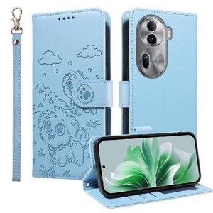 Funda Billetera Foxdock Compatible Con Oppo Reno 11 Pro, Diseño Perrito Tierno, Ranuras Para Tarjetas Y Soporte Plegable