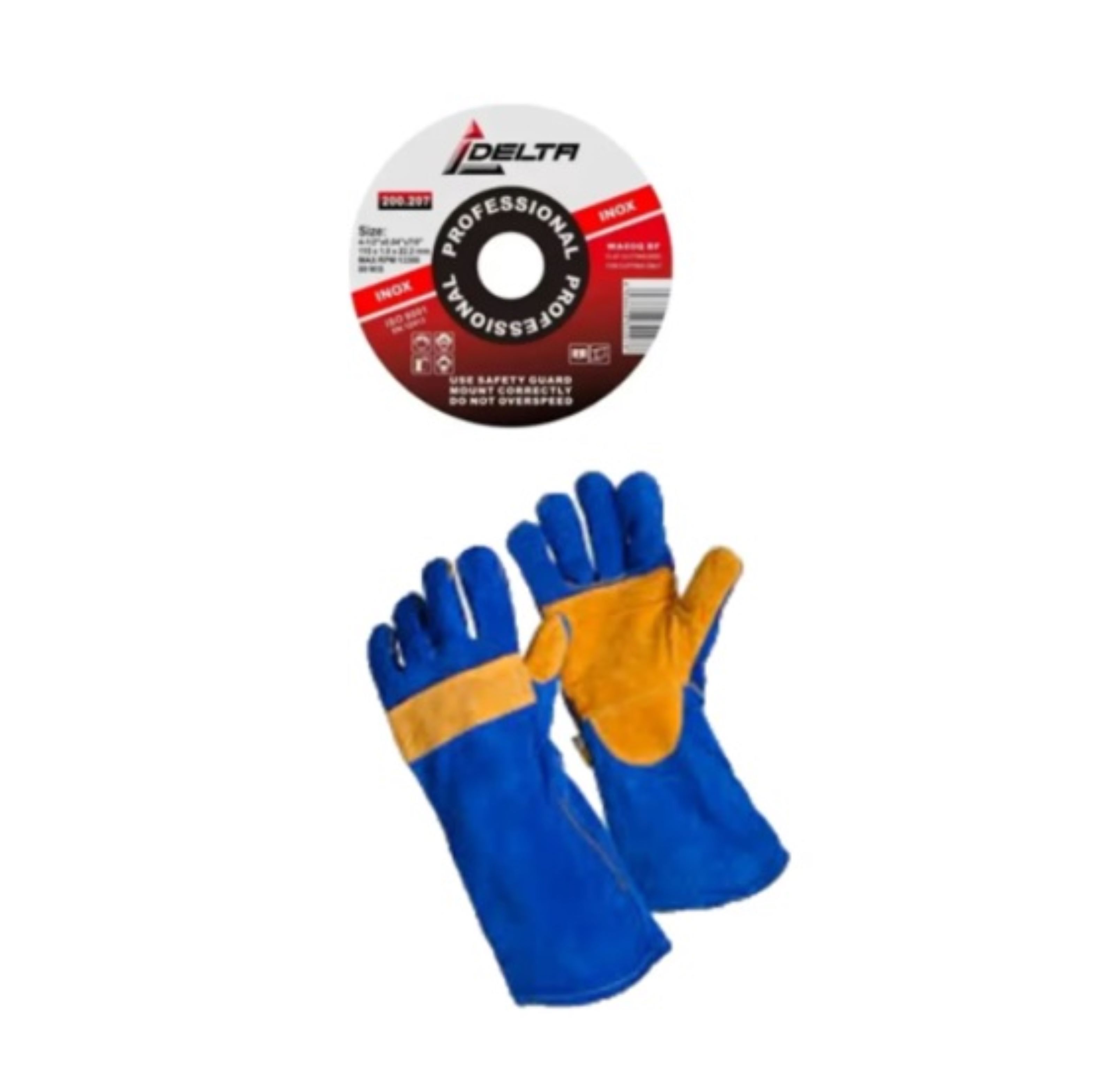 Metalfer - Guante Soldador Azul + Regalo Disco De Corte 4 1 2 1Mm Azul