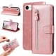 thumbnail image 1 of Funda tipo cartera para iPhone 16e con bolsillo con cremallera y ranuras para tarjetas – Función de soporte Rosa, 1 of 5
