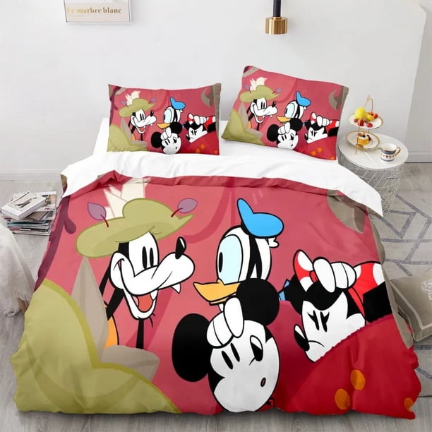 x3 Bed SheetsCartoon Print Bedding Set Full Size Duvet Polyester/Cotton Gift Set for Kids 3-Piece Bedding Set (1 Duvet Cover + 2 Pillow Shams) nj3