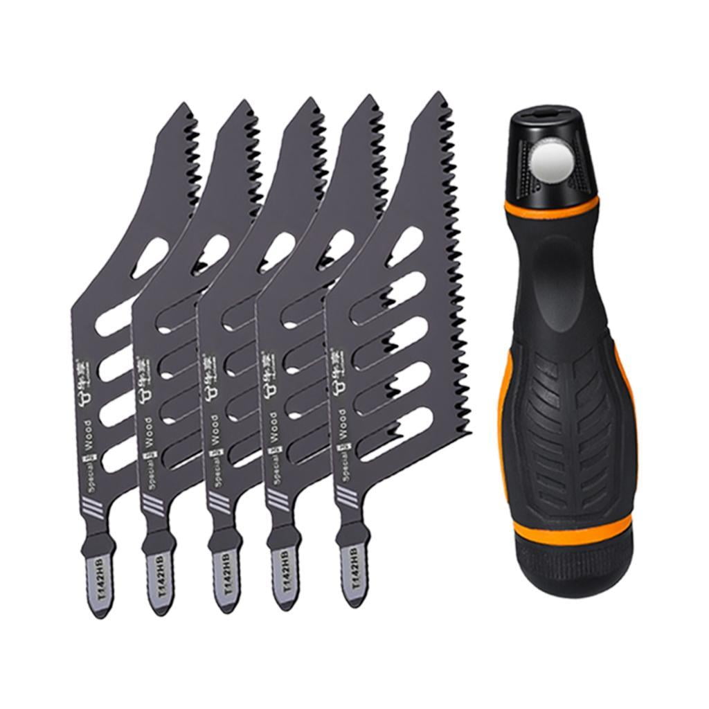 Ioensy - Hojas De Sierra De Calar Con Mango, Hoja Curva Para Jardinería Doméstica Y Carpintería, 5 Hojas De Sierra