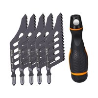 Ioensy - Hojas De Sierra De Calar Con Mango, Hoja Curva Para Jardinería Doméstica Y Carpintería, 5 Hojas De Sierra