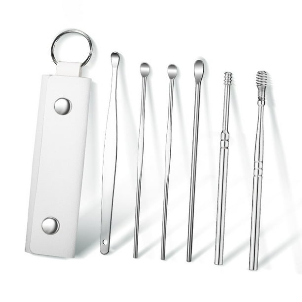 6PCS Ear Cleanser Spoon Health Care Earpick Ear Cleaner Wax Removal Tool Earpick Sticks Earwax Remover Curette Ear Pick Cleaning