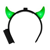 Blinkee - Diadema Led Con Forma De Cuernos De Diablo, Parpadeante, Verde, Para Halloween