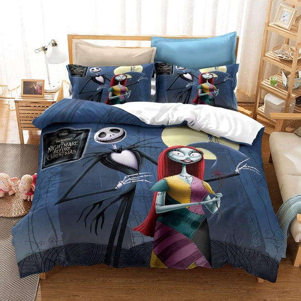 Felu Bedding Duvet Cover Set of Kids The Nightmare Before Christmas Pattern Comforter Cover Set