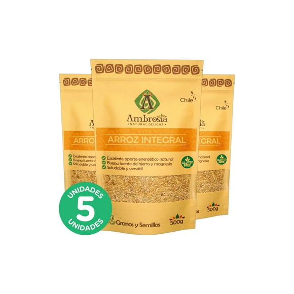 Pack 5, Arroz Integral 500gr