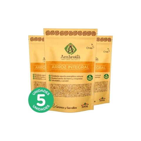 Ambrosia Spa - Pack 5, Arroz Integral 500Gr