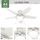 thumbnail image 3 of Ventilador de techo Hunter Lilliana LED 112 cm blanco para interior, 3 of 9