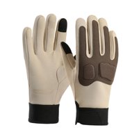 Magideal - Guantes Motocicleta Guantes Fleece Interior Pantalla Táctil Función Antideslizante Ajustable Para Conducción Motocicleta Hombres Mujeres Protección Fr Café Beige
