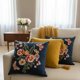 thumbnail image 1 of Set De 3 Cojines Decorativos Florales Azul  Y Mostaza, 1 of 3