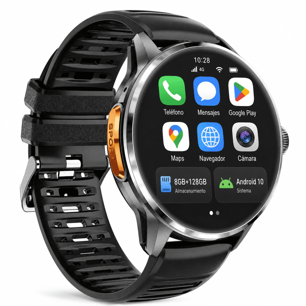 Reloj inteligente UBABAI Android 10, , cámara giratoria 2 MP, GPS, WiFi, 8 GB + 128 GB
