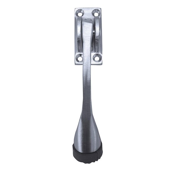 Doorstop Tell Kickdown con base cuadrada, cromo satinado, 10 cm