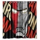 thumbnail image 1 of Cortina de ducha con diseño de cómic de Iron Man, juego de cortina de baño con ganchos, tamaño 66 x 72 pulgadas, 1 of 3