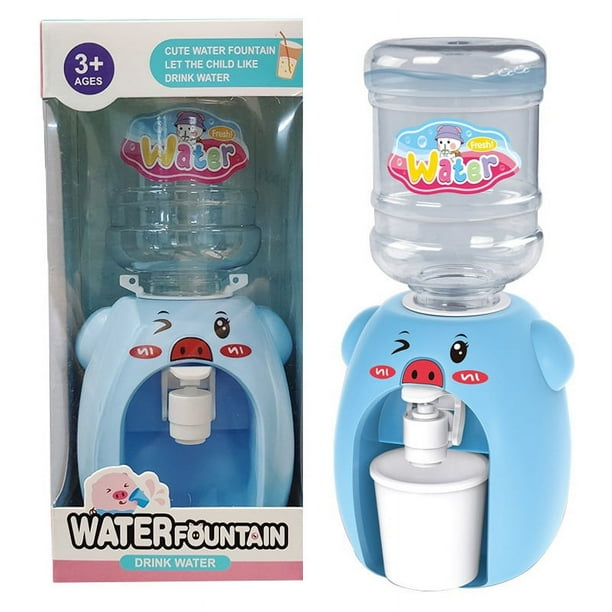 Children's Dual Mini Water Dispenser Toy With Cute Cup Kids Gift Water Juice Milk Drinking Simulation Cartoon Pig Kitchen Toy