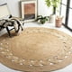 thumbnail image 4 of Alfombra Redonda De Yute Borde De Circulos y Franja Natural, 4 of 7