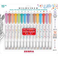 Marcadores Zebra Pen Mildliner Con Punta Doble De Punto Y Sello, Paquete De 15