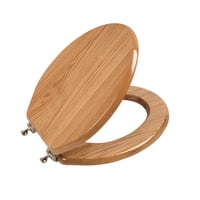 Asiento De Inodoro Alargado De Madera Maciza De Roble Brillante Piklids