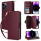 thumbnail image 1 of Funda Cartera con Cremallera y Correa para iPhone 14 Pro Max Soporte y Tarjetero Rojo, 1 of 6
