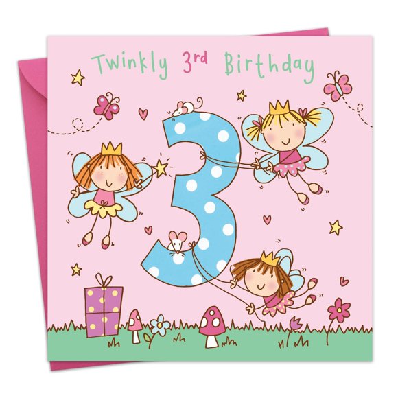 Tarjeta de Felicitación Twizler 15,5 cm Multicolor 3er Cumpleaños