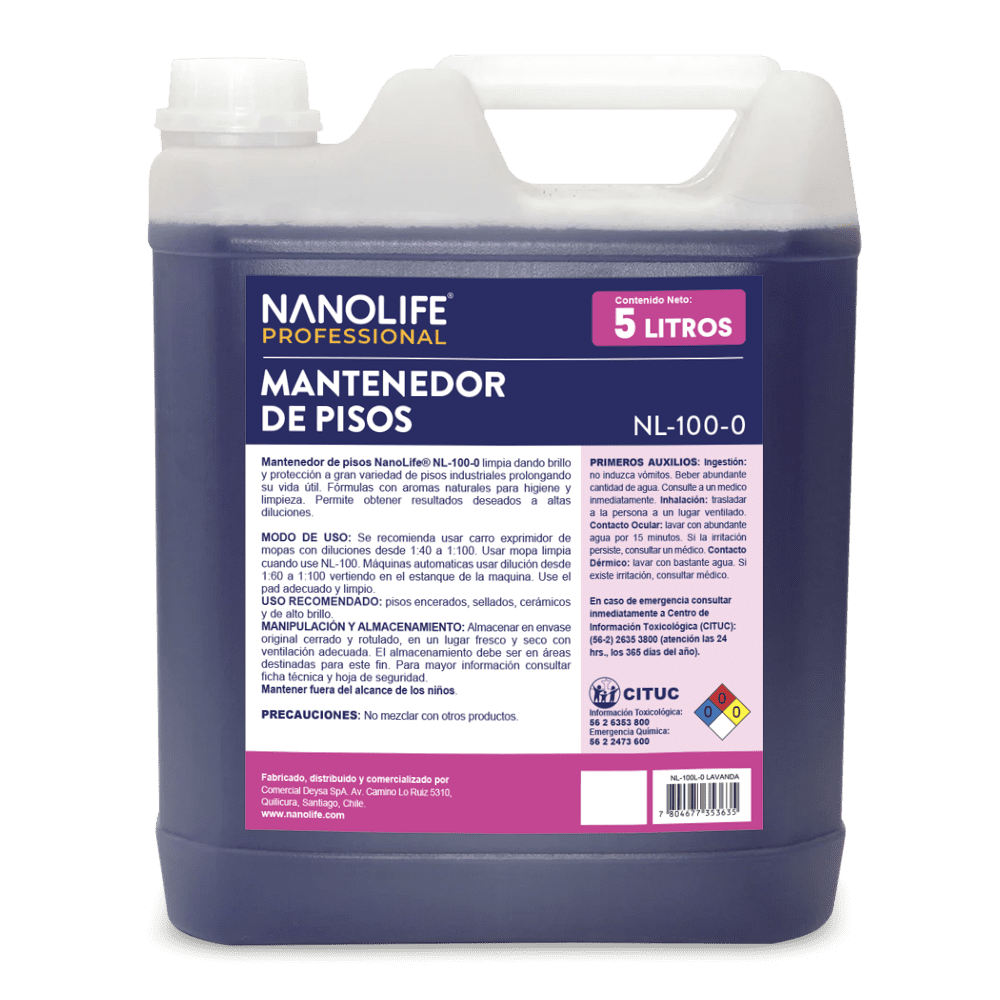 Nanolife - Mantenedor De Pisos Industrial - Lavanda 5l