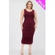 thumbnail image 2 of Saronite Vestido Midi Ajustado sin Mangas, Elástico, Fruncido y con Escote Cuadrado, Color Burdeos (Talla Grande para Mujer), 2 of 5