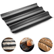 thumbnail image 1 of Molde antiadherente perforado para baguettes, para hornear pan francés, panes ondulados, molde para hornear pan, tostar, cocinar, moldes para panaderos, moldes ondulados, 1 of 8