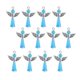 thumbnail image 5 of 12 piezas de aleación de ala de ángel encantos de acrílico colgante resultados de la joyería azul, 5 of 5