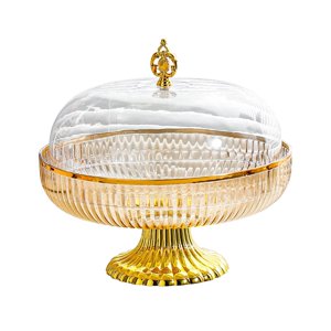 Bothyi - Plato De Frutas Redondo Para Pastel, Servidor Para Centro De Mesa, Boda, Fiesta De Cumpleaños, Amarillo