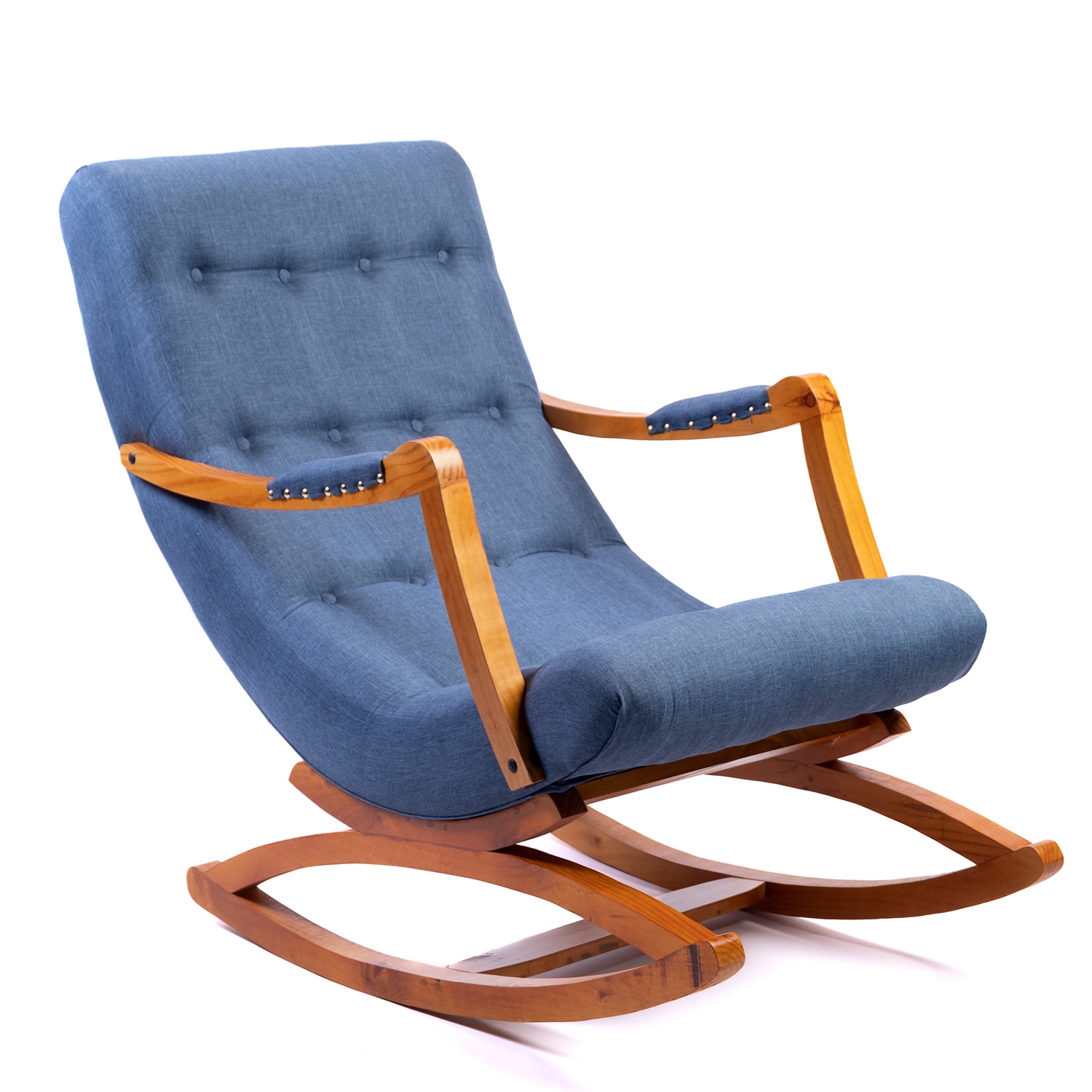 Muebles New - Silla Mecedora Con Apoya Brazos Indigo Lino