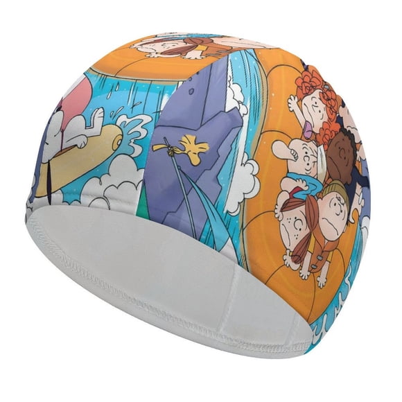 A por tu vida, Charlie Brown Gorro de Natación de Licra, Gorro de Baño de Tela Cómoda, Gorro Elástico Antideslizante para Hombres, Mujeres y Niños