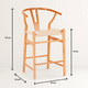 thumbnail image 4 of Pack de 2 Taburetes Wishbone Madera y Hilo de Cuerda - Natural, 4 of 7