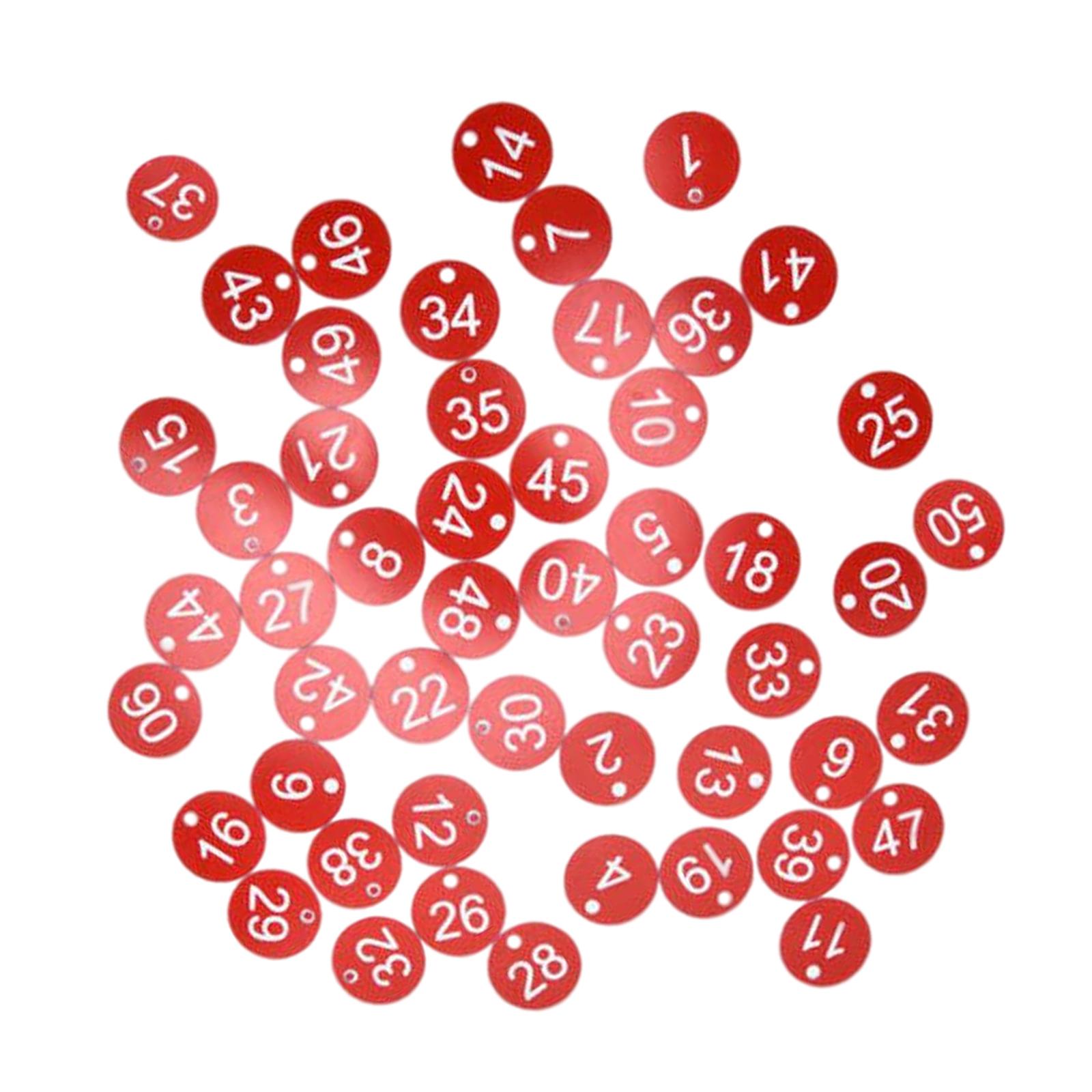 Ioensy - 100X Número De Etiqueta Portátil 1-100 Para Llaves De Dormitorio De Almacén De Hotel Palabra Roja + Blanca