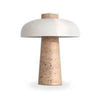 Santú Home & Deco - Lampara Led Blanco De Piedra Travertino