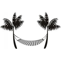 Rienda Libre Graphics - Decomural Palm Trees Beach Hammock Ws-17846