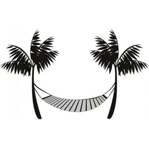 Rienda Libre Graphics - Decomural Palm Trees Beach Hammock Ws-17846