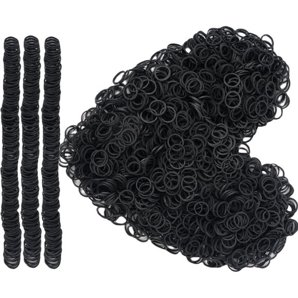 AIWOQI Mini Rubber Bands, 2000 unidades, negras, 0,5 pulgadas