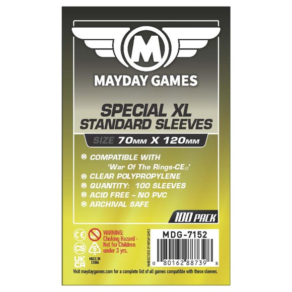 Fundas para cartas Mayday Games 70x120 mm 40 micrones 100 unidades
