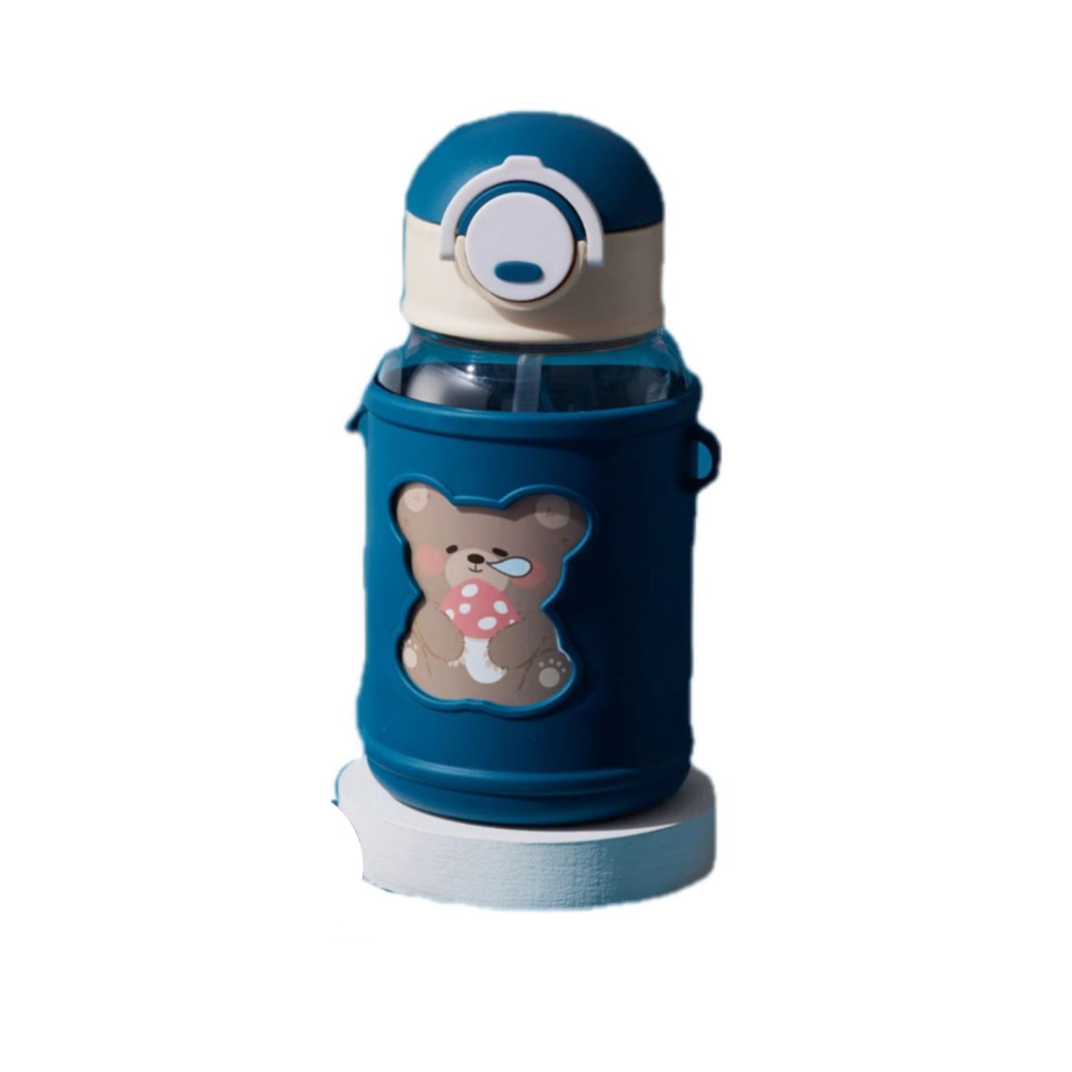Total E-Commerce - Botella De Agua Portatil 620Ml Osito Kawaii Azul Infantil