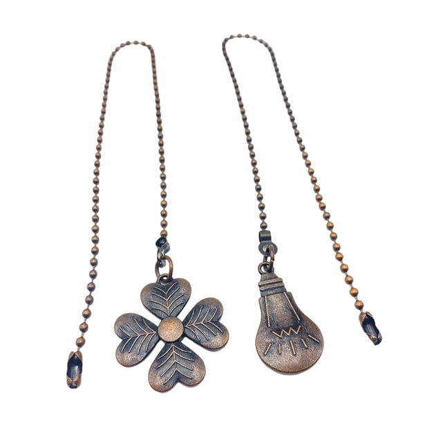2 uds., cadena de tracción de extensión de ventilador, cadena de tracción de luz, cadenas de extensión, cadena de tracción de ventilador de Metal para Marrón rojizo