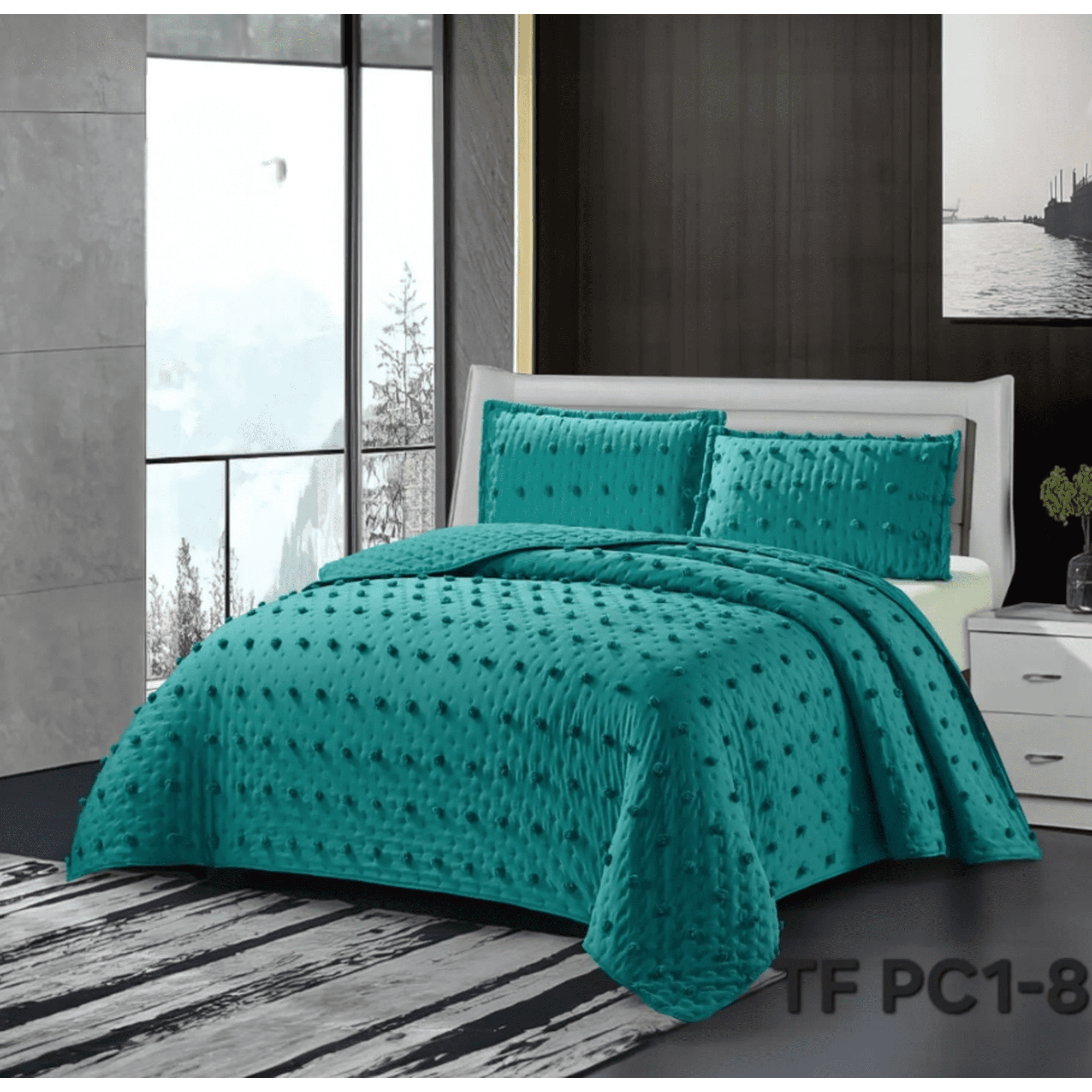 Tecnocasa - Cubrecama 2 Plazas Quilt Verano Semi Acolchados Diseño De Puntos