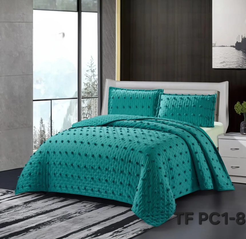 Tecnocasa - Cubrecama 2 Plazas Quilt Verano Semi Acolchados Diseño De Puntos