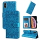 thumbnail image 2 of Funda tipo cartera FOXDOCK para iPhone X/Xs , diseño girasol en relieve, cuero PU, cierre magnético, soporte y tarjetero, 2 of 5