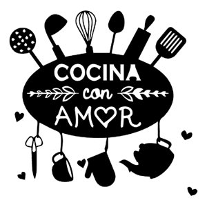 Rienda Libre Graphics - Frase Deco Cocina Con Amor Fr-11076