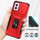 thumbnail image 3 of Funda Armada para Motorola Moto G Power 2024 con Tapa Deslizante y Soporte Magnético Giratorio Rojo, 3 of 5